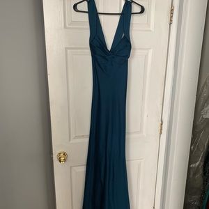 Blue Calvin Klein evening gown